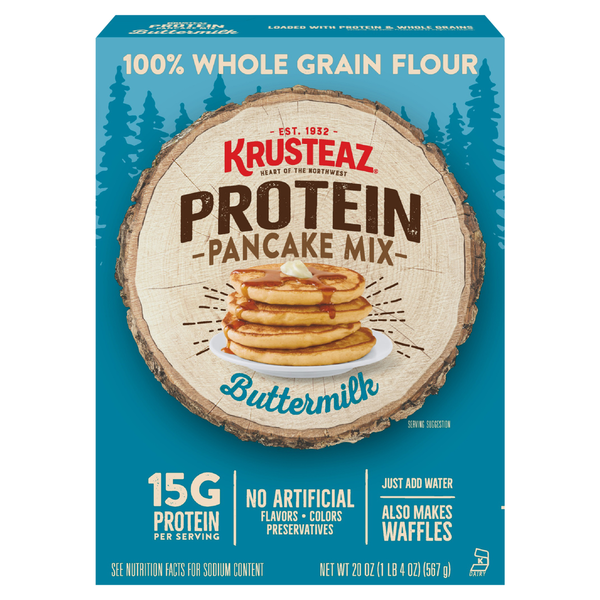 Hot Cereal & Pancake Mixes Krusteaz Protein Buttermilk Pancake & Waffle Mix hero