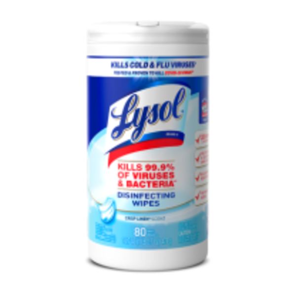 Lysol Disinfectant Wipes Multi-Surface Antibacterial Cleaning Crisp Linen hero