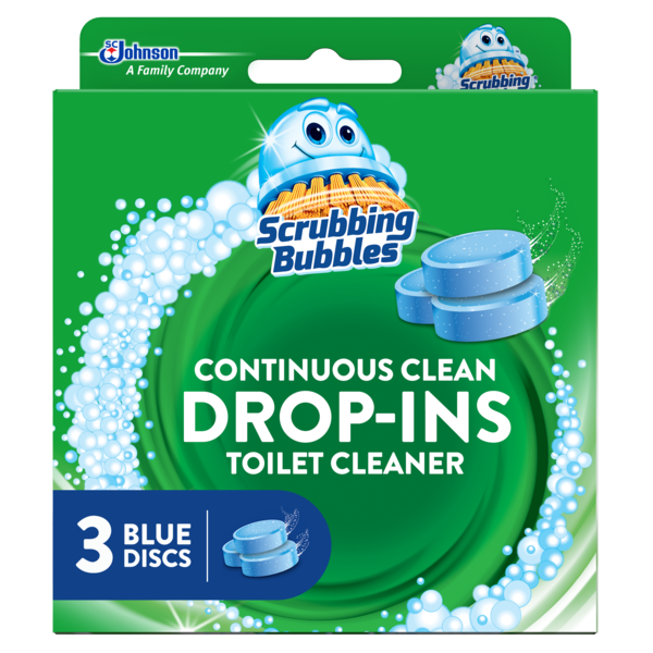 Cleaning Products Scrubbing Bubbles Drop-Ins™ Continuous Toilet Cleaning Discs, Blue hero