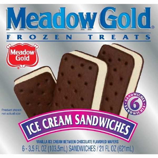 Ice Cream & Ice Meadow Gold ICe Cream Sandwiches Vanilla 3.5 Fluid Ounce 6 Pack hero