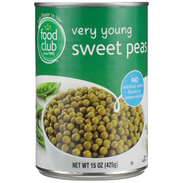 Canned & Jarred Vegetables Food Club Very Young Sweet Peas hero