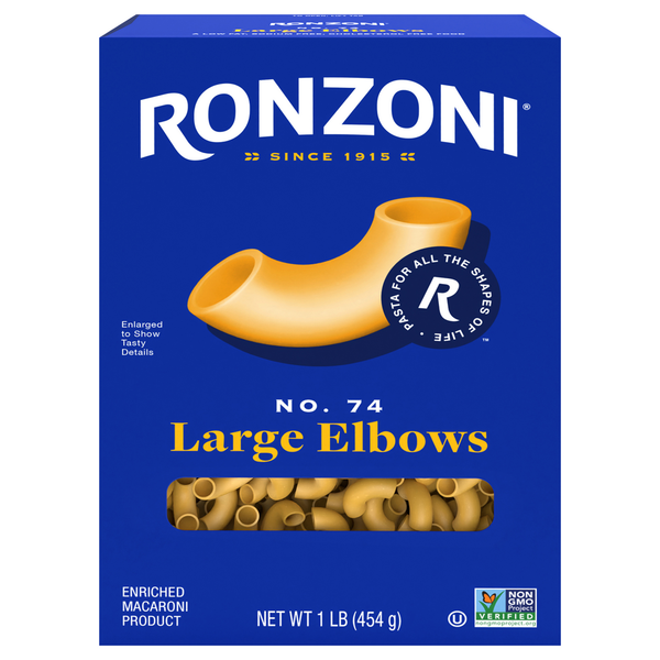 Dry Pasta Ronzoni Large Elbows, 16 oz, Non-GMO Macaroni Pasta hero