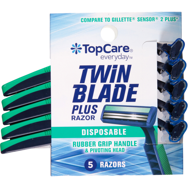 Shave Needs TopCare Razors, Disposable, Twin Blade Plus hero