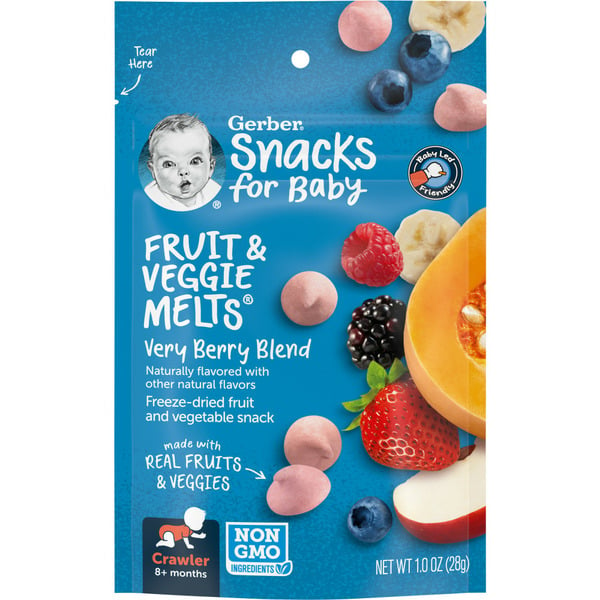 Baby Food & Formula Gerber Fruit & Veggie Melts Baby Snack Very Berry Blend Bag hero