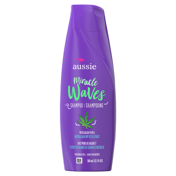 Hair Care Aussie Miracle Waves Anti-Frizz Hemp Shampoo hero