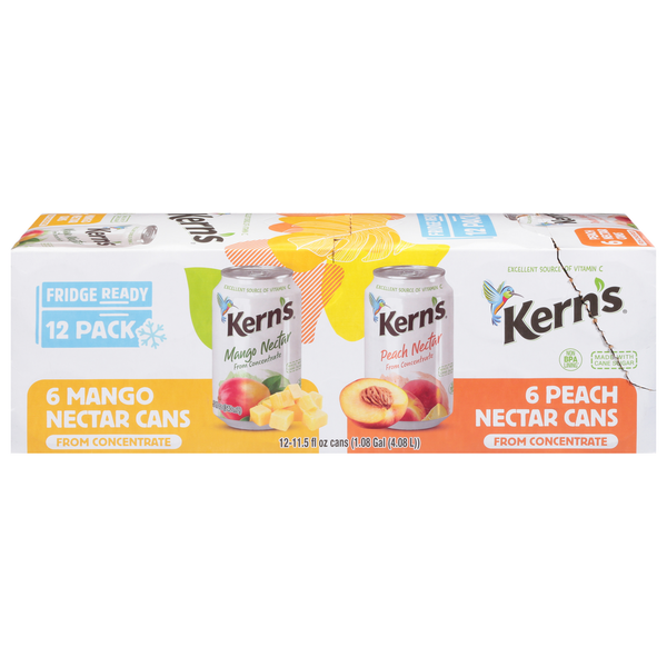 Juice & Nectars Kern's Nectar, Mango/Peach, 12 Pack hero