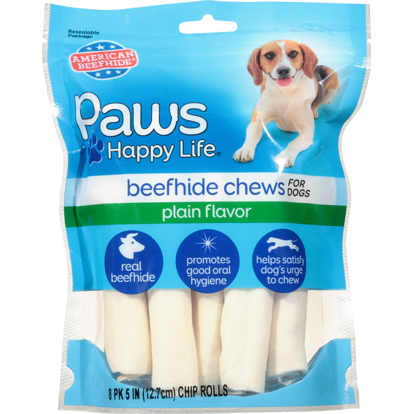 Paws Happy Life Beefhide Chews, Plain Flavor, For Dogs hero