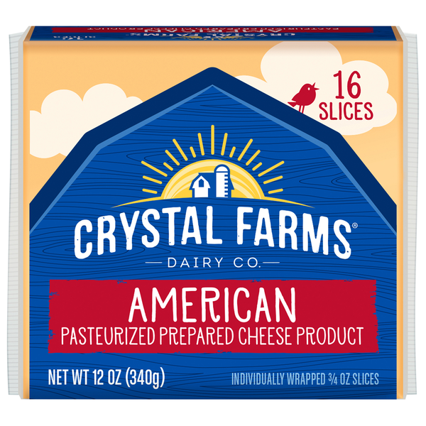 Packaged Cheese Crystal Farms Cheese Slices, American hero