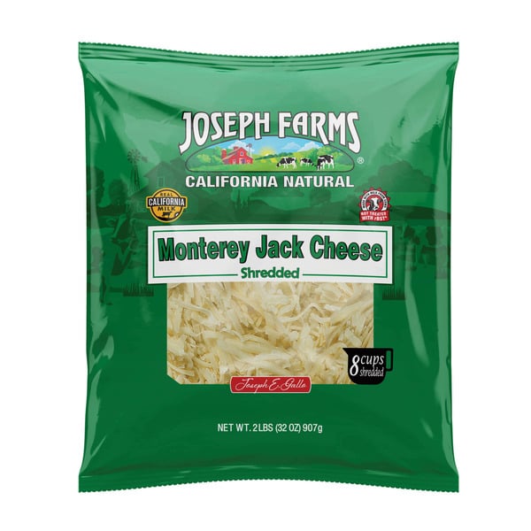 Specialty Cheeses Joseph Farms Monterey Jack Cheese, Shredded hero