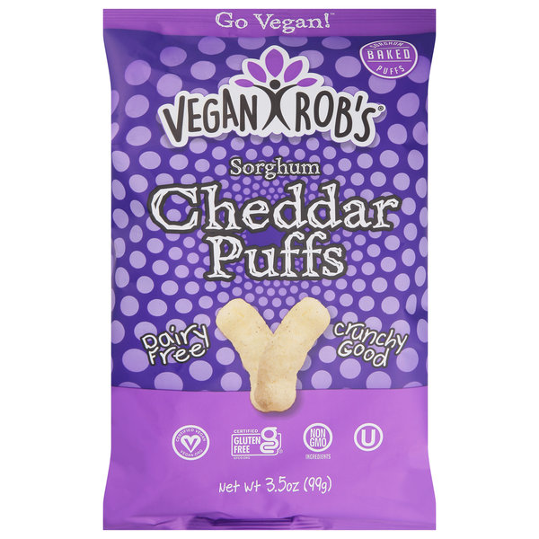 Chips & Pretzels Vegan Rob's Puffs, Sorghum, Baked, Cheddar hero