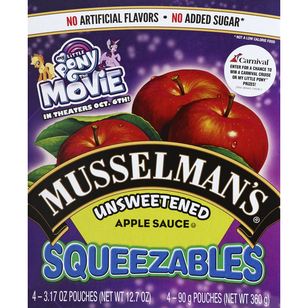 Canned Fruit & Applesauce Musselman's Apple Sauce, Unsweetened, Squeezables hero