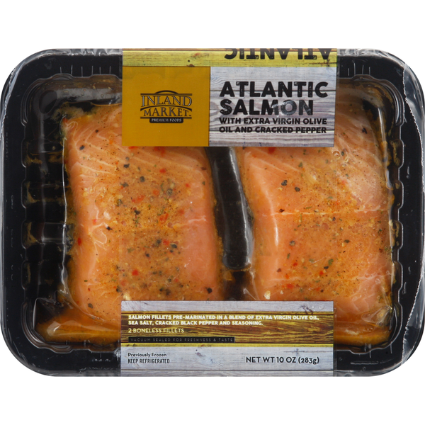 Fresh Fish & Shrimp Inland Market Atlantic Salmon with Cracked Pepper and Olive Oil hero