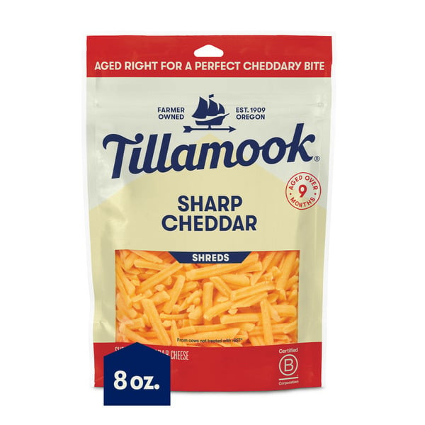 Packaged Cheese Tillamook Sharp Cheddar Shredded Cheese hero