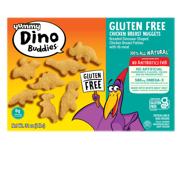 Yummy Gluten Free, Dinosaur-Shaped Chicken Breast Nuggets hero