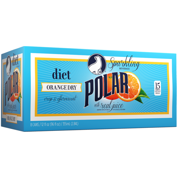 Seltzer & Sparkling Drinks Polar Sparkling Beverage, Diet, Orange Dry hero