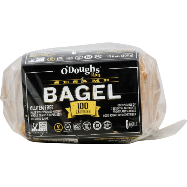 Chips & Pretzels O'Doughs Bagels, Gluten Free, Sesame hero