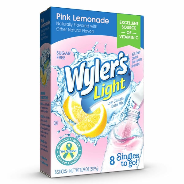 Beverages Wyler's Light Drink Sticks Low Calorie Pink Lemonade hero