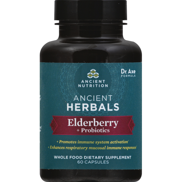 Dietary Supplements Ancient Nutrition Elderberry + Probiotics, Capsules hero