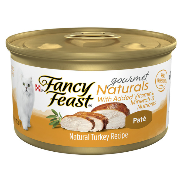 Purina Fancy Feast Natural Grain Free Wet Cat Food Pate Gourmet Naturals Natural Turkey Recipe hero