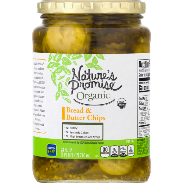 Pickled Goods & Olives Nature's Promise Organic Bread & Butter Pickle Chips hero