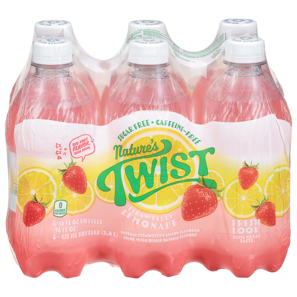 Soft Drinks Nature's Twist Lemonade, Strawberry hero