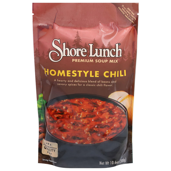 Canned Meals & Beans Shore Lunch Soup Mix, Premium, Homestyle Chili hero