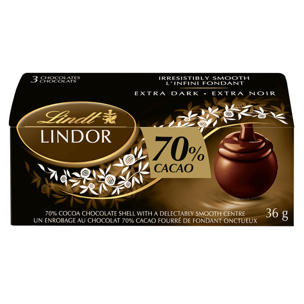 Candy & Chocolate Lindt 70% Cacao Dark Chocolate Truffles, Count of 3, 36-Gram Box hero