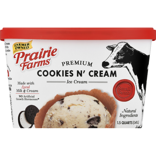 Ice Cream & Ice Prairie Farms Ice Cream, Premium, Cookies N' Cream hero