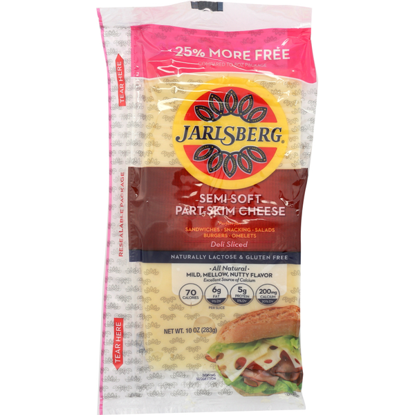 Specialty Cheeses Jarlsberg Semi Soft Swiss Cheese hero