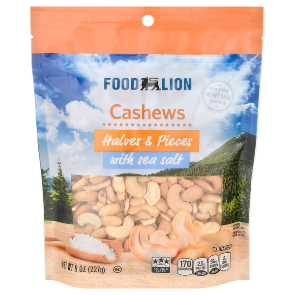 Nuts, Seeds & Dried Fruit Food Lion Cashews, Halves & Pieces hero