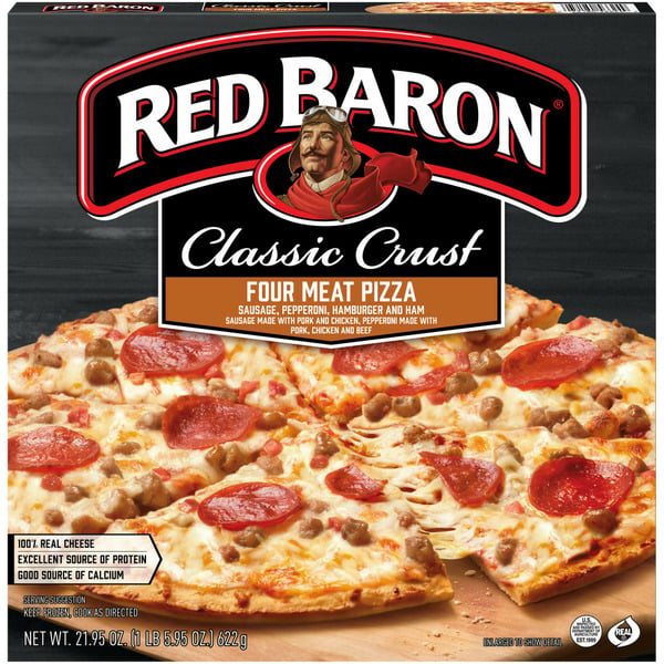 Frozen Pizza Red Baron Classic Crust Four Meat Pizza hero