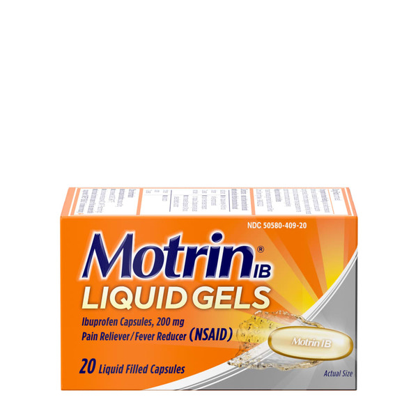 Muscles, Joints & Pain Relief MOTRIN IB Liquid Gels, IBuprofen 200 Mg, Pain & Fever Relief hero