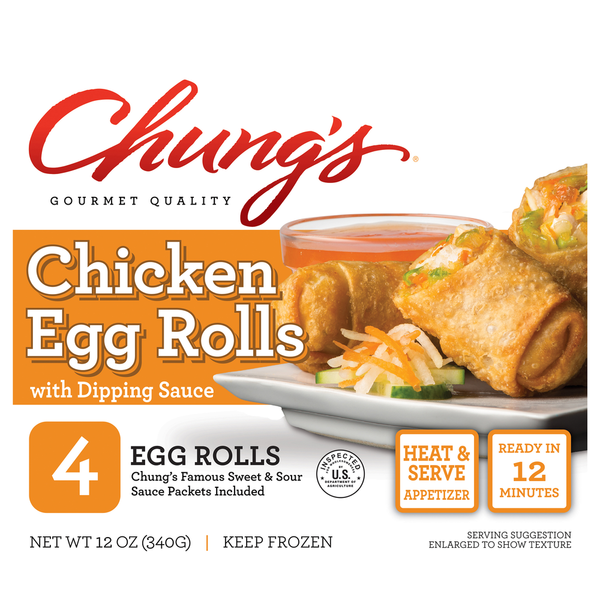 Frozen Appetizers & Sides Chung's White Meat Chicken Egg Rolls hero