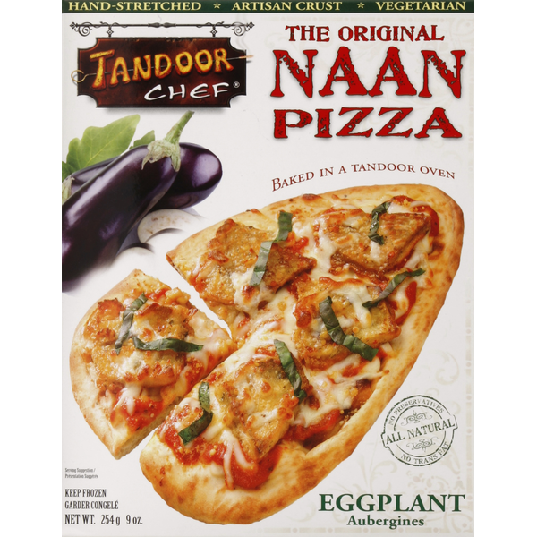 Frozen Vegan & Vegetarian Tandoor Chef Pizza, Naan, Artisan Crust, Eggplant hero