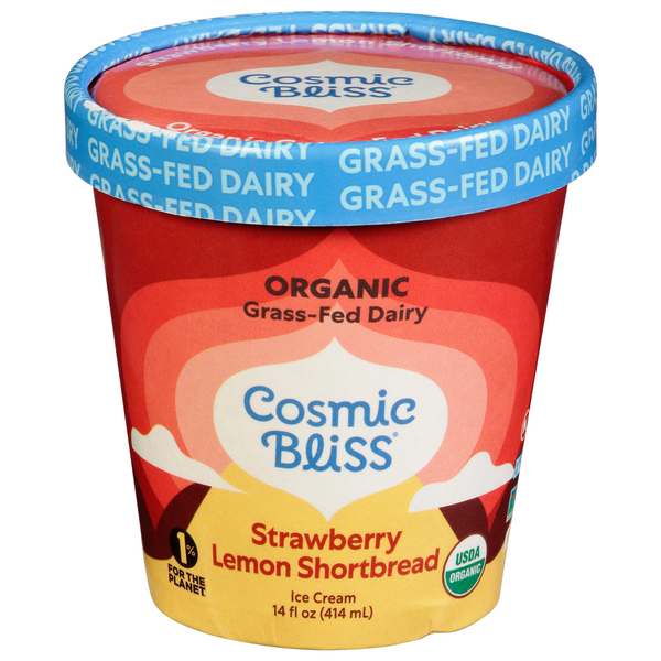 Ice Cream & Ice Cosmic Bliss Organic, Grass-Fed Dairy Strawberry Lemon Shortbread hero