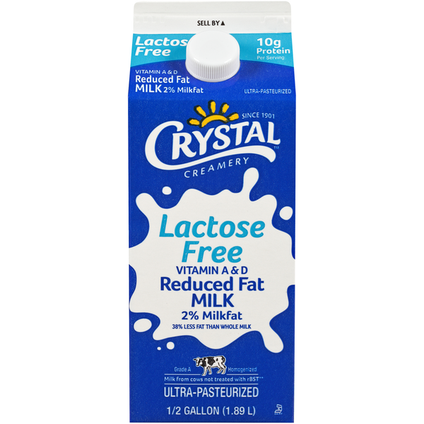 Milk Crystal Creamery Lactose Free Vitamin A & D Reduced Fat Milk hero