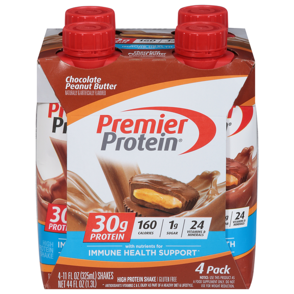 Protein & Meal Replacements Premier Protein High Protein Shake, Chocolate Peanut Butter, 4 Pack hero