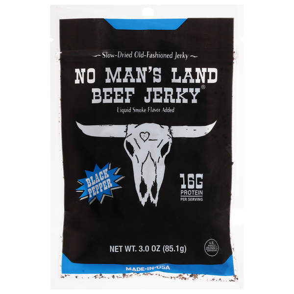 Popcorn & Jerky No Man's Land Beef Jerky, Black Pepper hero