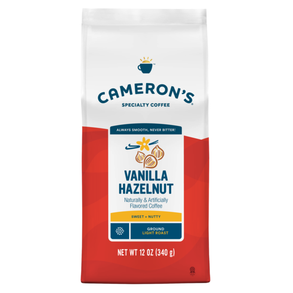 Coffee Cameron's Coffee Bag, Flavored, Vanilla Hazelnut Light Roast Ground Coffee hero