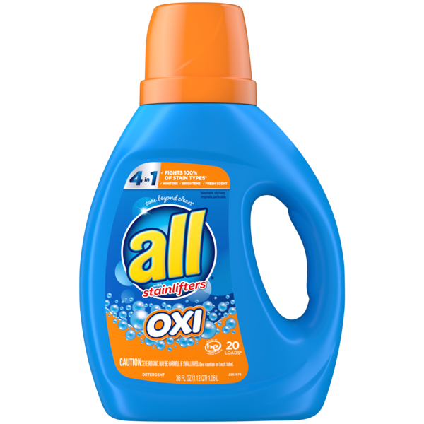 Laundry all Laundry Detergent Liquid with OXI Stain Removers and Whiteners, 20 Loads hero