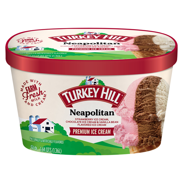 Ice Cream & Ice Turkey Hill Ice Cream, Premium, Neopolitan hero