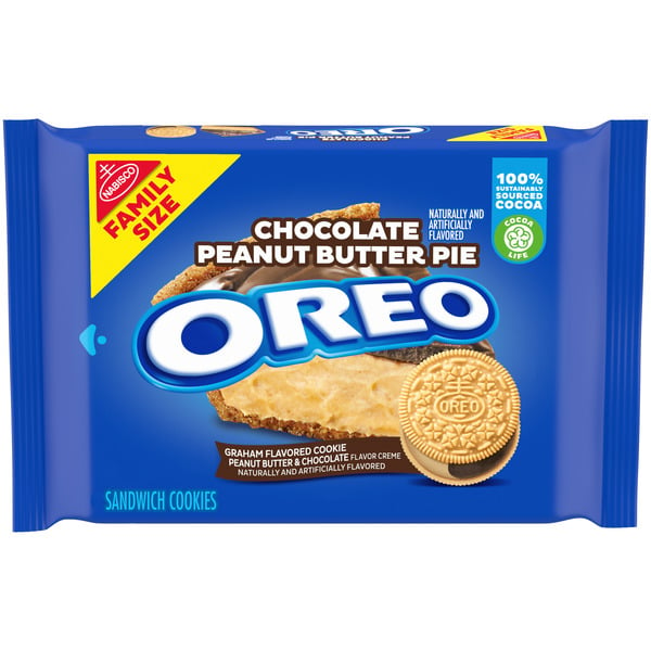 Price Chopper Oreo Chocolate Peanut Butter Pie Sandwich Cookies, Family