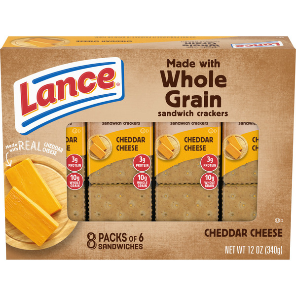 Crackers Lance Baked with Whole Grain Cheddar Cheese Sandwich Crackers hero