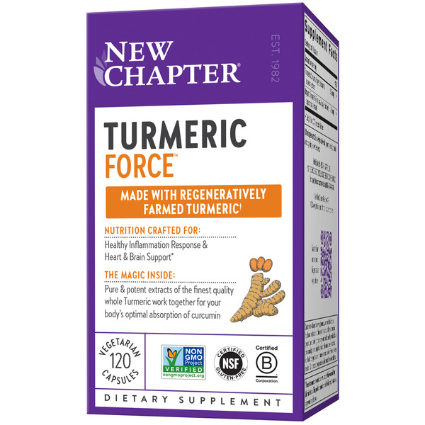 Supplement Combinations New Chapter Turmeric Force, Healthy Inflammation, Heart, Brain Support hero