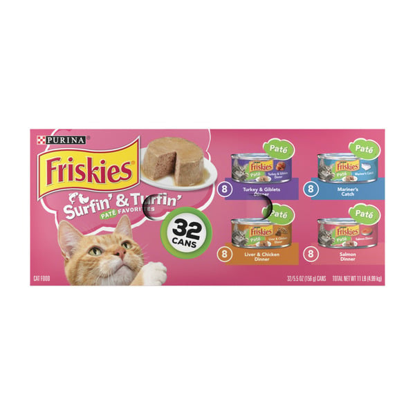 Dog Food & Care Purina Friskies Wet Cat Food Pate , Surfin' and Turfin' Favorites hero