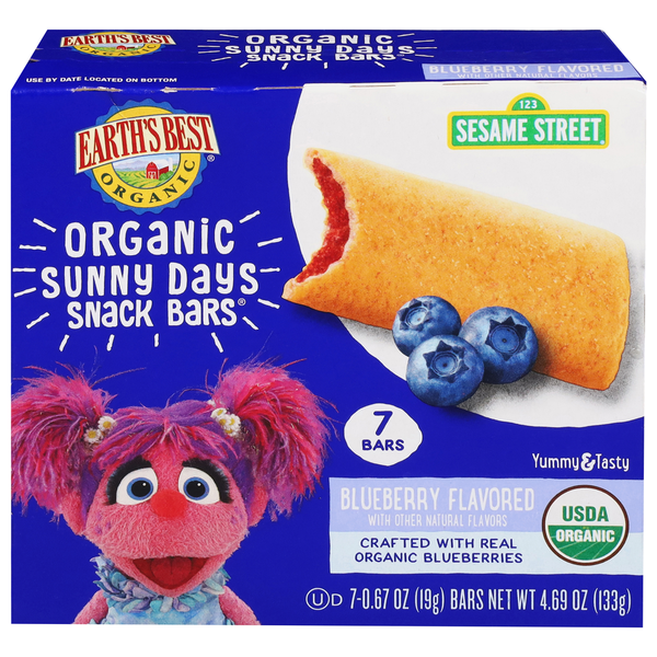 Baby Food & Formula Earth's Best Snack Bars, Organic, Blueberry Flavored, Sunny Days hero