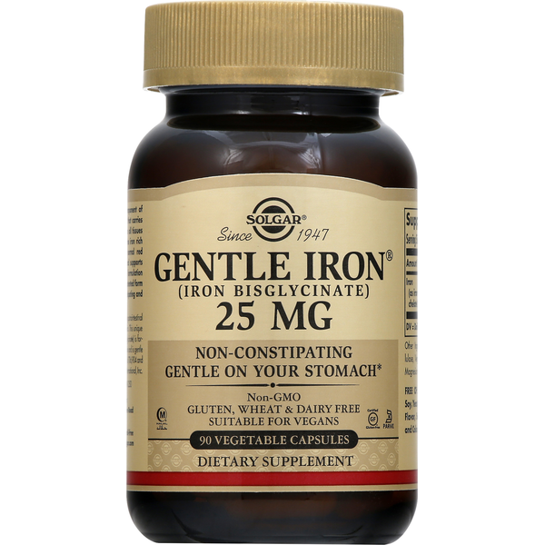 Vitamins & Supplements Solgar Gentle Iron, 25 mg, Vegetable Capsules hero