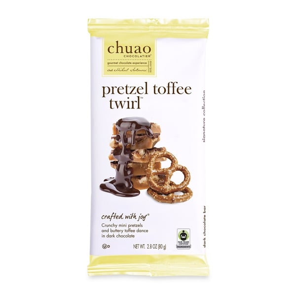 Candy & Chocolate Chuao Chocolatier Pretzel Toffee Twirl, Dark Chocolate Bar hero