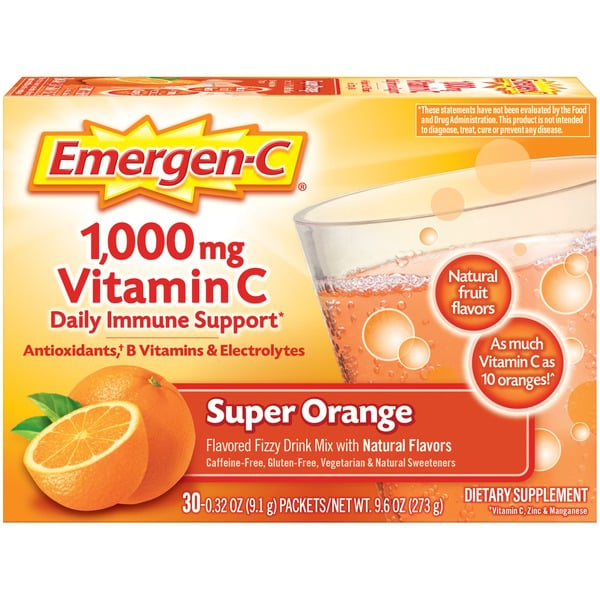 Supplements Emergen-C Super Orange Vitamin C Dietary Supplement Drink Mix hero