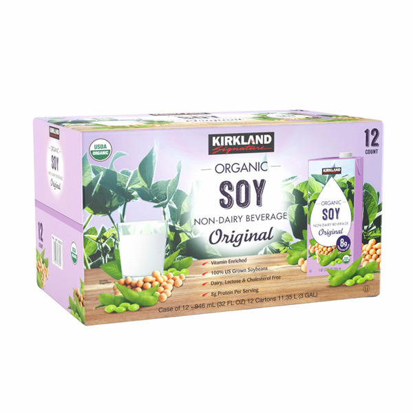 Costco Kirkland Signature Organic Plain Soy Milk 12 X 32 Oz Same Day